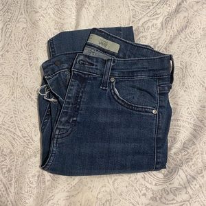 Topshop Moto Jamie Dark Wash w. Raw Ankle EUC